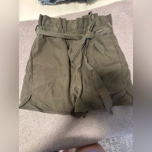 Express paper bag tan shorts